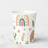 Waterverf schildpad en regenboogpatroon Papieren Bekers (Links)