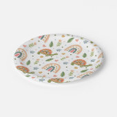  Waterverf schildpad en regenboogpatroon Papieren Bordje (Gekanteld)