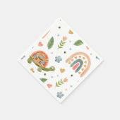 Waterverf schildpad en regenboogpatroon Servet (Hoek)