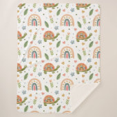 Waterverf schildpad en regenboogpatroon Sherpa Deken (Voorkant)