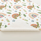 Waterverf schildpad en regenboogpatroon Sherpa Deken (3/4)