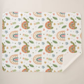 Waterverf schildpad en regenboogpatroon Sherpa Deken (Voorkant (horizontaal))