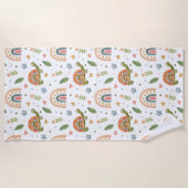 Waterverf schildpad en regenboogpatroon Strandlaken (Voorkant)