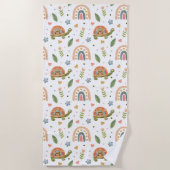 Waterverf schildpad en regenboogpatroon Strandlaken (Voorkant)