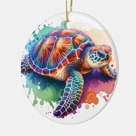 Waterverf schildpad keramisch ornament (Links)