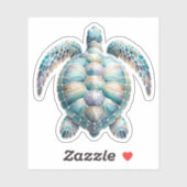 Waterverf Schildpad Oceaan Sticker (Vel)