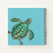 Waterverf Schildpad Ocean Blue Notitieboek (Achterkant)