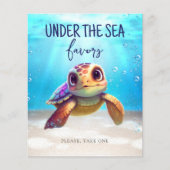 Waterverf Schildpad Onder het Zee Verjaardagsborde (Voorkant)