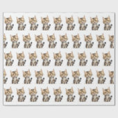 Waterverf schildpad shell kitten cadeaupapier (Vlak)