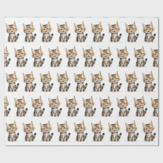 Waterverf schildpad shell kitten cadeaupapier (Vlak)