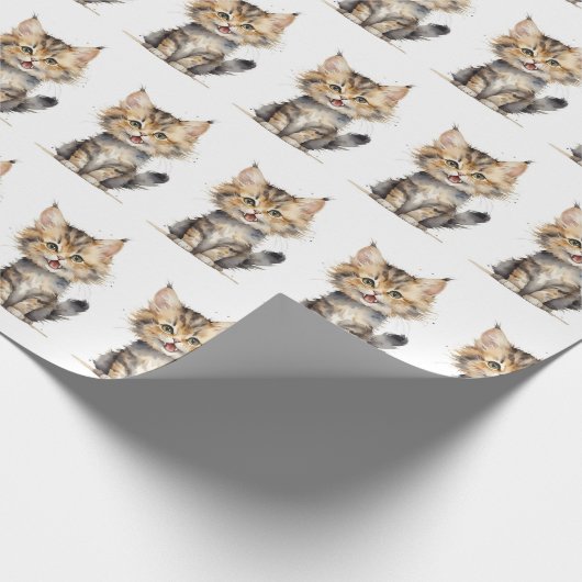 Waterverf schildpad shell kitten cadeaupapier (Hoek)