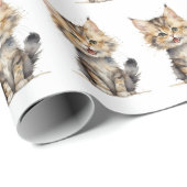 Waterverf schildpad shell kitten cadeaupapier (Rol Hoek)