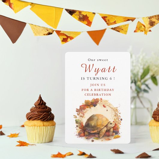 Waterverf schildpad - Verjaardagsuitnodiging Kaart