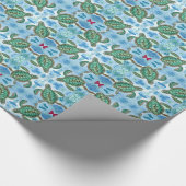 Waterverf Schildpadden Ocean Blue Cadeaupapier (Hoek)