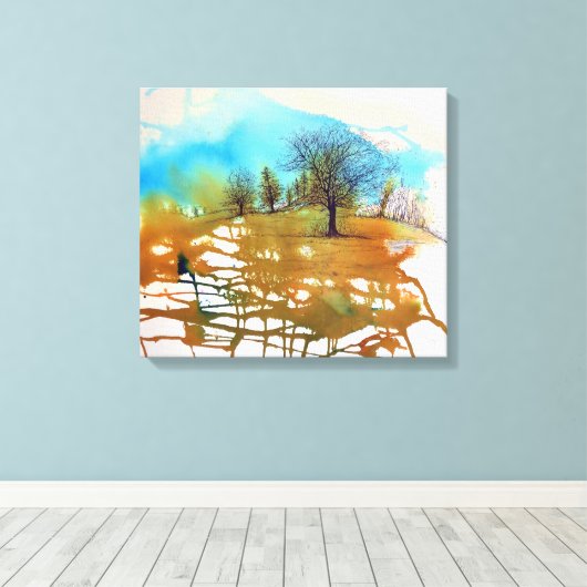 Waterverf | Schitterende inkt lijmschilderschilder Canvas Afdruk (Insitu (Houten vloer))