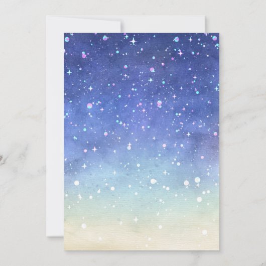 Waterverf schittert verjaardag kaart (Achterkant)