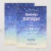 Waterverf schittert verjaardag kaart (Voorkant / Achterkant)