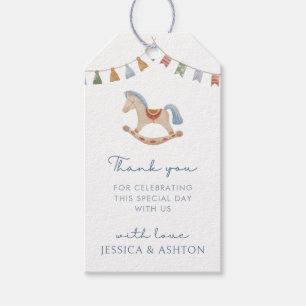 Waterverf Schommelend Paard, Baby Shower  Cadeaulabel