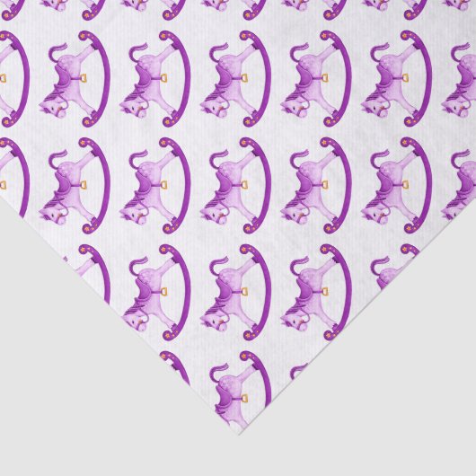 Waterverf schommelpaard paarse kunst tissuepapier (Detail)