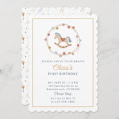 Waterverf, schommelpaard, slinger, kinderverjaarda kaart (Voorkant / Achterkant)