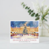 Waterverf Schönbrunn tijdens de kerstdagen in Wene Feestdagenkaart (Staand voorkant)