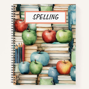  WATERVERF SCHOOLBOEKEN & APPELS NOTITIEBOEK