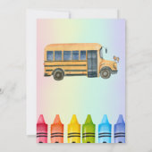 Waterverf schoolbus Rainbow Terug naar school Kaart (Achterkant)