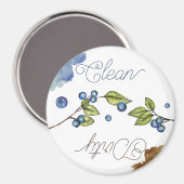 Waterverf Schoonmaakmakende bosbessen Magnet (Voorkant / Achterkant)