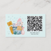 Waterverf schoonmaakmaster blauw visitekaartje (Achterkant)