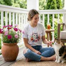 Waterverf Schortkat & Cosmo Bloemen | Tuin Cadeau