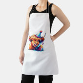 Waterverf Schotse Hoogland Koe Verjaardag Essentia Schort (Insitu)