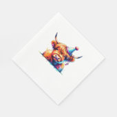 Waterverf Schotse Hoogland Koe Verjaardag Essentia Servet (Hoek)