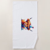 Waterverf Schotse Hoogland Koe Verjaardag Essentia Strandlaken (Voorkant)