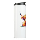 Waterverf Schotse Hoogland Koe Verjaardag Essentia Thermosbeker (Gedraaid links)