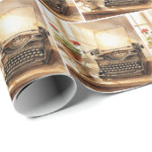 Waterverf schrijfmachine met leeg vel papier (Rol Hoek)