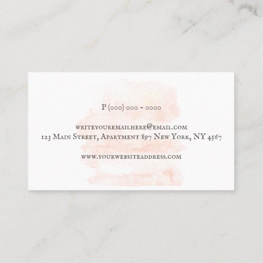 Waterverf Schrijfmachine voor schrijfmachine Visitekaartje (Achterkant)