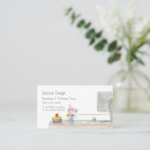 Waterverf Schrijftrouwerij voor leerlingwezen Visitekaartje (Staand voorkant)