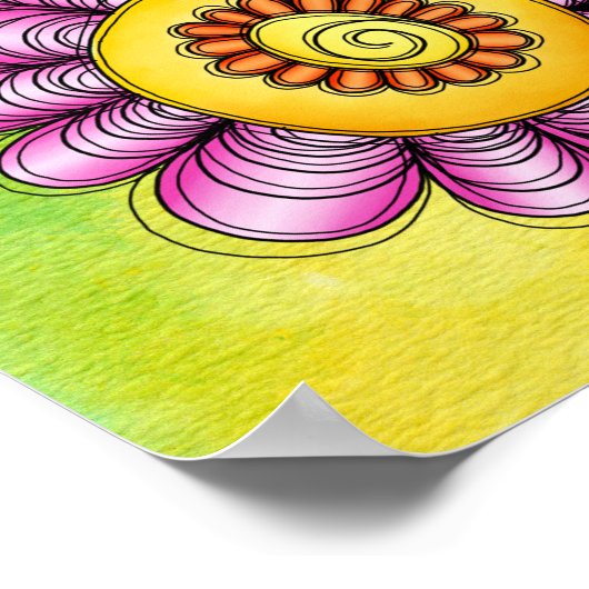 Waterverf schuifventilator Poster (Hoek)