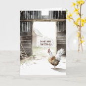 Waterverf Schuur Rooster 73e Verjaardag Humor Kaart (Gele Bloem)
