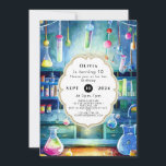 Waterverf Science Magic Scientist Verjaardag Kaart<br><div class="desc">Duik in een wereld van verwondering met onze Waterverf Science Magic Scientist Birthday Invitation! Met betoverende waterverf-illustraties van laboratoriumuitrusting, magische elementen en wetenschappelijke wonderen zet deze uitnodiging de deur open voor een buitengewoon feest. Volledig aanpasbaar, u kunt de naam en de partijdetails van uw kind toevoegen, waardoor u een persoonlijke...</div>