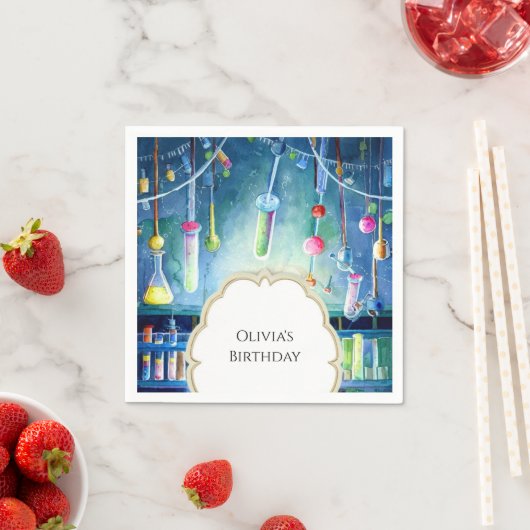 Waterverf Science Magic Scientist Verjaardag Servet (Insitu)