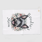 Waterverf Scottie en Floral Wreath Golfhanddoek (Horizontaal)