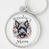 Waterverf Scottie en Floral Wreath Sleutelhanger (Voorkant)