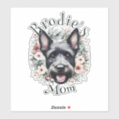 Waterverf Scottie en Floral Wreath Sticker (Vel)