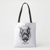 Waterverf Scottie en Floral Wreath Tote Bag (Voorkant)