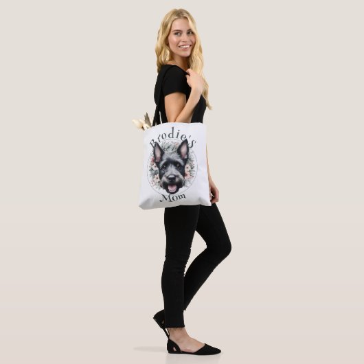 Waterverf Scottie en Floral Wreath Tote Bag (Op model)