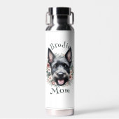 Waterverf Scottie en Floral Wreath Waterfles (Voorkant)