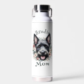 Waterverf Scottie en Floral Wreath Waterfles (Voorkant)