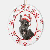 Waterverf Scottish Terrier Santa Hat Snowflake Keramisch Ornament (Links)