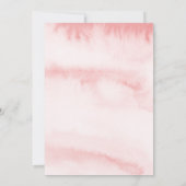 Waterverf Script Baby shower Invitation in Pink Kaart (Achterkant)